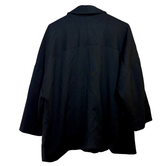 JCP Worthington Women's Plus 2X Black & Ivory Full Zip Jacket No Belt 3/4 Sleeve - Picture 2 of 5